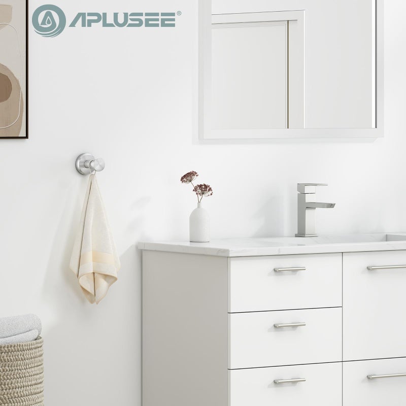 APLusee Brushed Nickel Towel Hook, 304 Stainless Steel Robe Hook for Bathroom, Heavy Duty Hand Towel Hanger Wall Mounted - Image 2